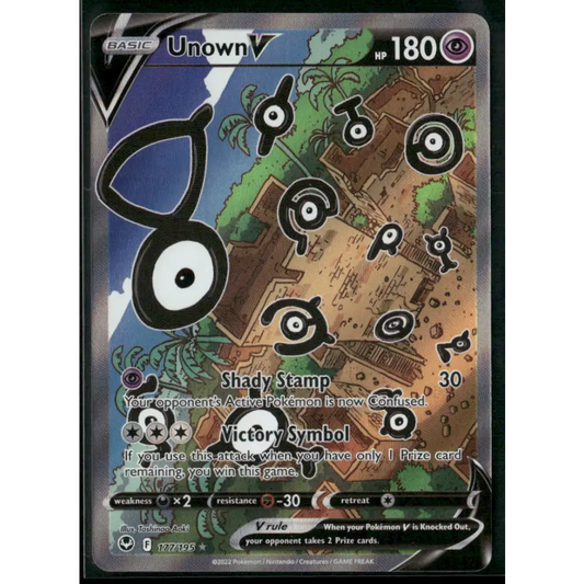 Unown V (Alternate Full Art) SWSH12: Silver Tempest #177/195