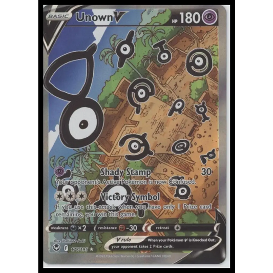 Unown V (Alternate Full Art) SWSH12: Silver Tempest #177/195