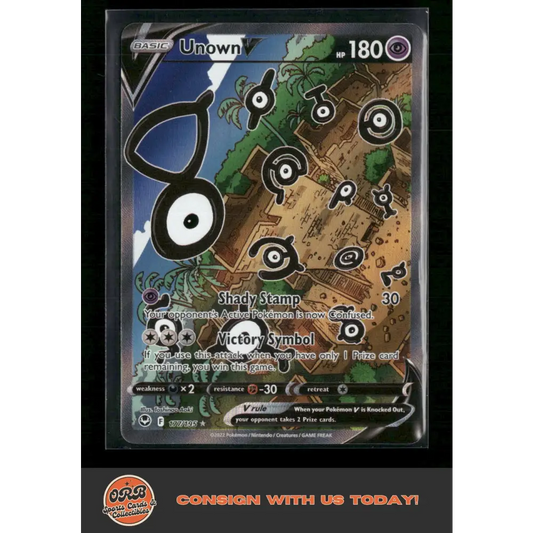 Unown V (Alternate Full Art) SWSH12: Silver Tempest #177/195 - Trading Card