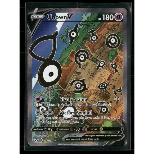 Unown V (Alternate Full Art) SWSH12: Silver Tempest #177/195 - Trading Card