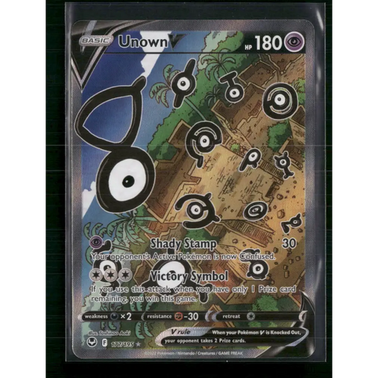 Unown V (Alternate Full Art) SWSH12: Silver Tempest #177/195 - Trading Card