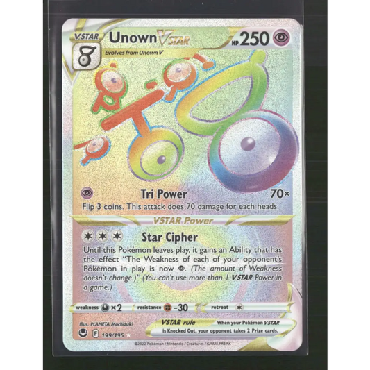 Unown VSTAR (Secret) SWSH12: Silver Tempest #199/195 - Trading Card