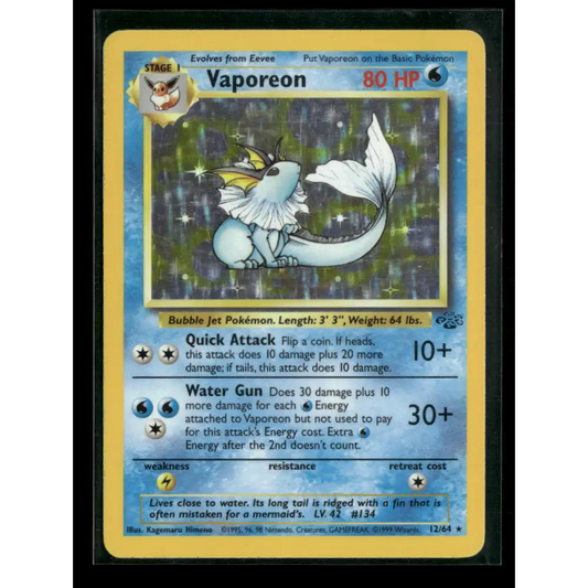 Vaporeon (12) Jungle #12/64 - Trading Card