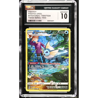Vaporeon 2022 Brilliant Stars #TG02/TG30 CGC 10