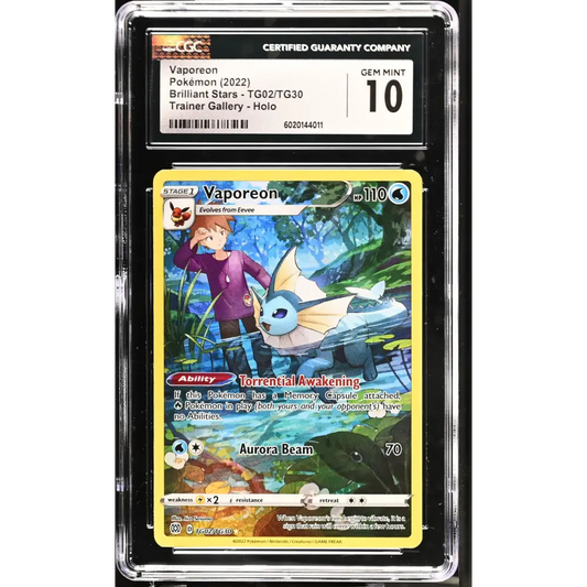 Vaporeon 2022 Brilliant Stars #TG02/TG30 CGC 10