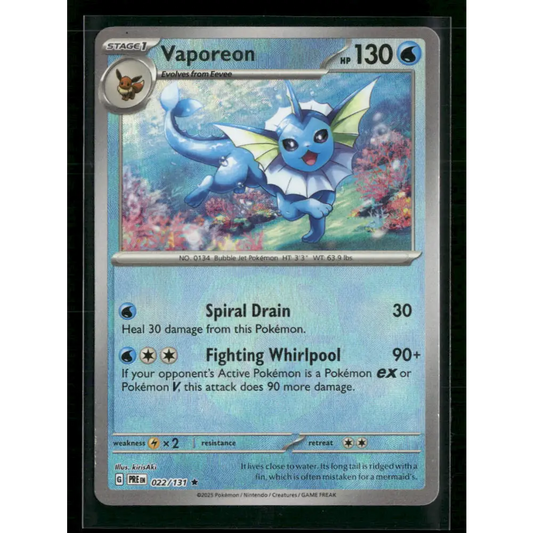 Vaporeon (Master Ball) SV: Prismatic Evolutions #022/131 - Trading Card