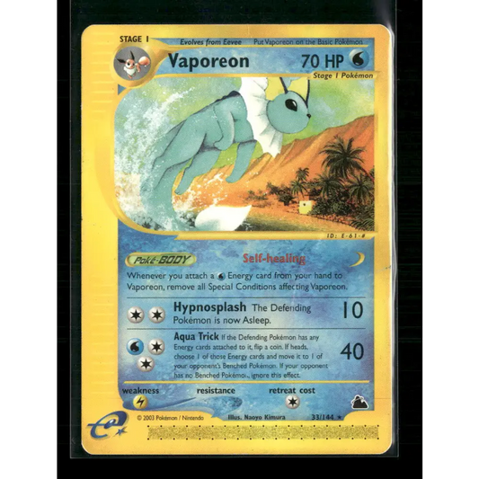 Vaporeon Skyridge #033/144 Reverse Holo - Trading Card