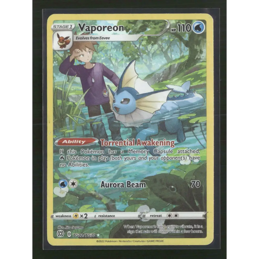 Vaporeon SWSH09: Brilliant Stars Trainer Gallery #TG02/TG30 - Trading Card