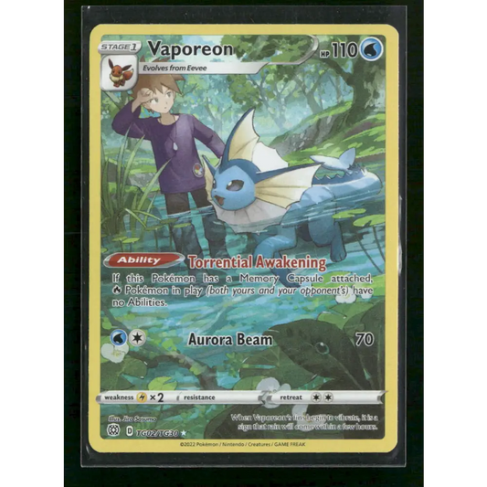 Vaporeon SWSH09: Brilliant Stars Trainer Gallery #TG02/TG30 - Trading Card