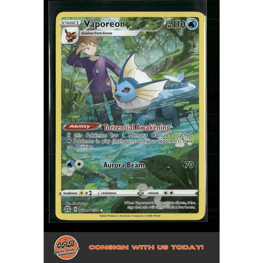 Vaporeon SWSH09: Brilliant Stars Trainer Gallery #TG02/TG30 - Trading Card
