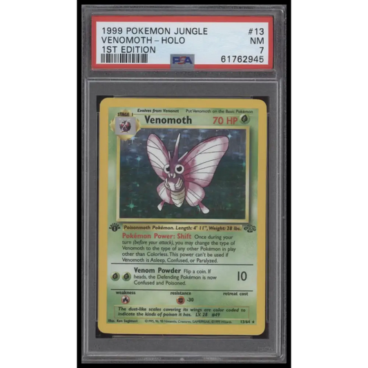 Venomoth-Holo 1999 Pokemon Jungle #13 1st Edition PSA 7