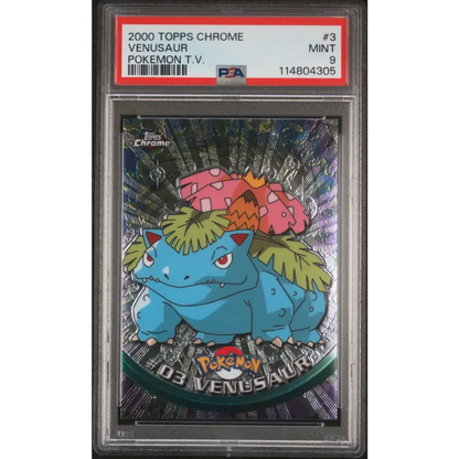 Venusaur 2000 Topps Chrome Pokemon T.V. #3 Pokemon T.V. PSA 9 - Graded Trading Card