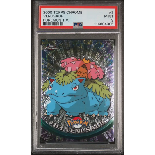 Venusaur 2000 Topps Chrome Pokemon T.V. #3 Pokemon T.V. PSA 9 - Graded Trading Card