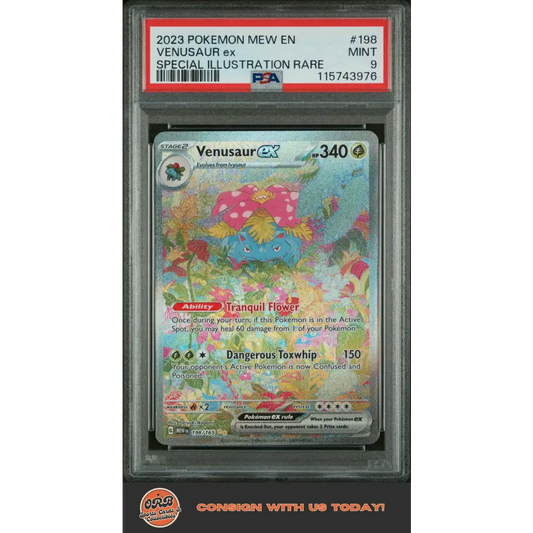 Venusaur Ex 2023 Pokemon Mew En-151 #198 Special Illustration Rare PSA 9 - Graded Trading Card
