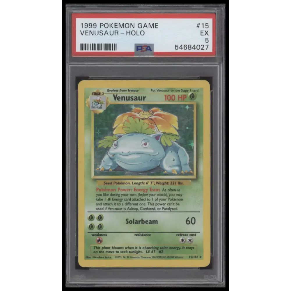 Venusaur-Holo 1999 Pokemon Game #15 PSA 5 - Graded Trading Card