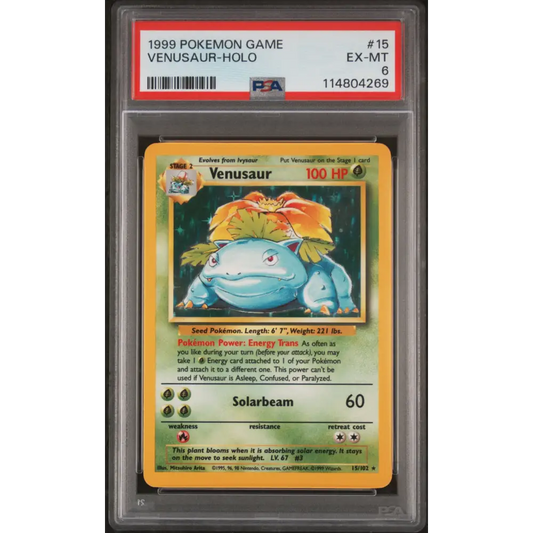 Venusaur-Holo 1999 Pokemon Game #15 PSA 6 - Graded Trading Card