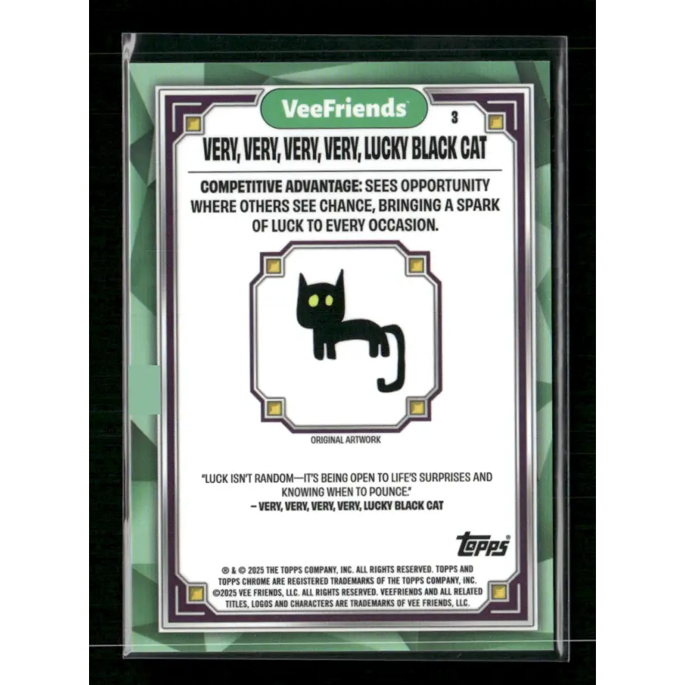 Very Very Very Very Lucky Black Cat - Blue Eyes - Trading Card
