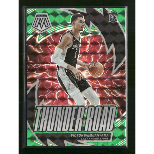 Victor Wembanyama 2023-24 Panini Mosaic #8 Thunder Road Mosaic Green - Trading Card