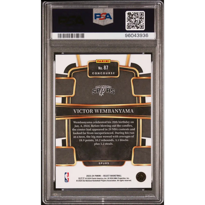 Victor Wembanyama 2023 Panini Select #87 Blue PSA 9 - Graded Trading Card