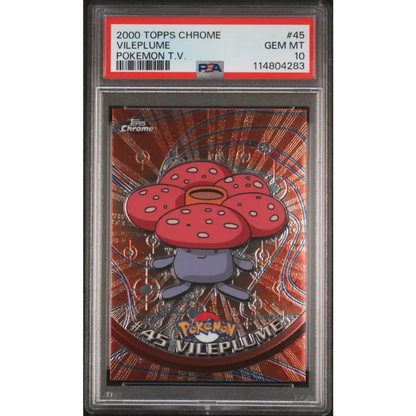 Vileplume 2000 Topps Chrome Pokemon T.V. #45 Pokemon T.V. PSA 10 - Graded Trading Card