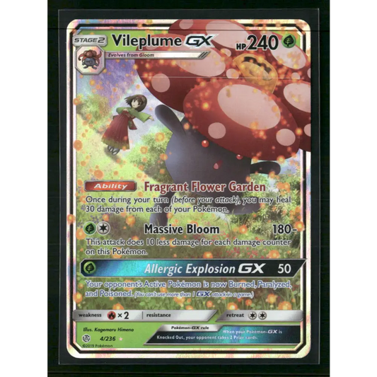 Vileplume GX SM - Cosmic Eclipse #4/236 - Trading Card