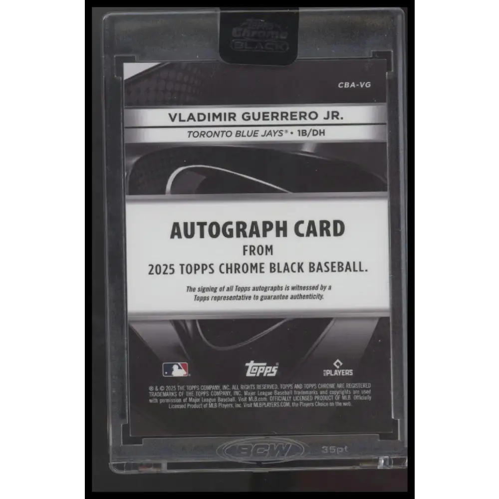 Vladimir Guerrero Jr. 2025 Topps Chrome Black Auto Rose Gold Wave Refr #/15 - Trading Card