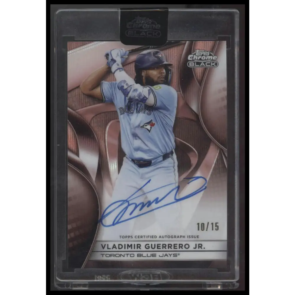 Vladimir Guerrero Jr. 2025 Topps Chrome Black Auto Rose Gold Wave Refr #/15 - Trading Card