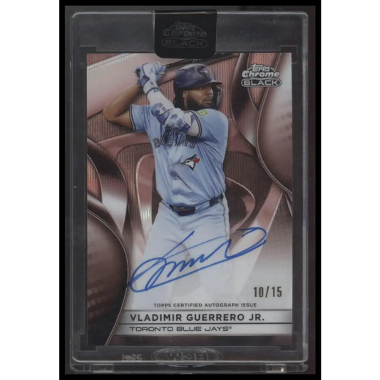 Vladimir Guerrero Jr. 2025 Topps Chrome Black Auto Rose Gold Wave Refr #/15 - Trading Card