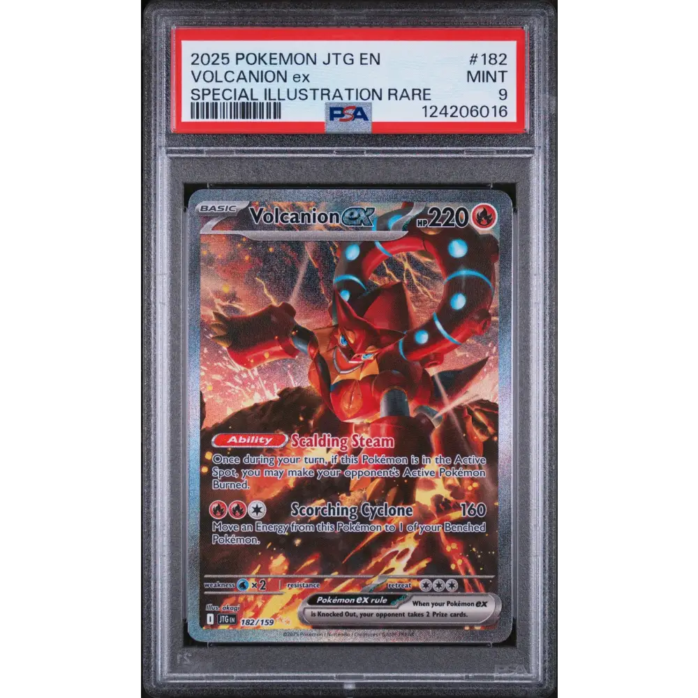 Volcanion Ex 2025 Jtg En-Journey Together #182 Special Illustration Rare PSA 9 - Graded Trading Card