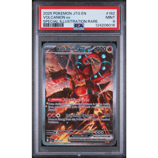 Volcanion Ex 2025 Jtg En-Journey Together #182 Special Illustration Rare PSA 9 - Graded Trading Card