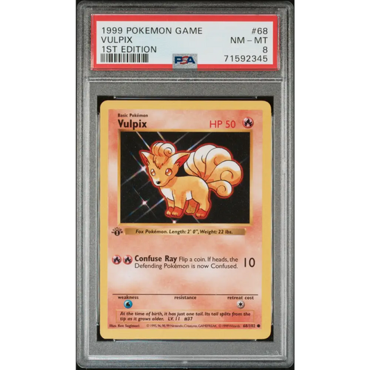 Vulpix 1999 Pokemon Game #68 1st Edition PSA 8 - Graded Trading Card