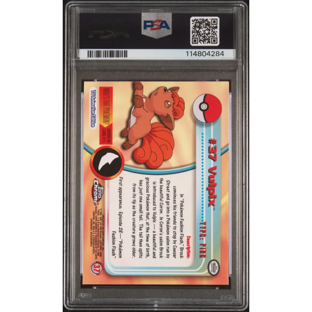 Vulpix 2000 Topps Chrome Pokemon T.V. #37 Pokemon T.V. PSA 10 - Graded Trading Card