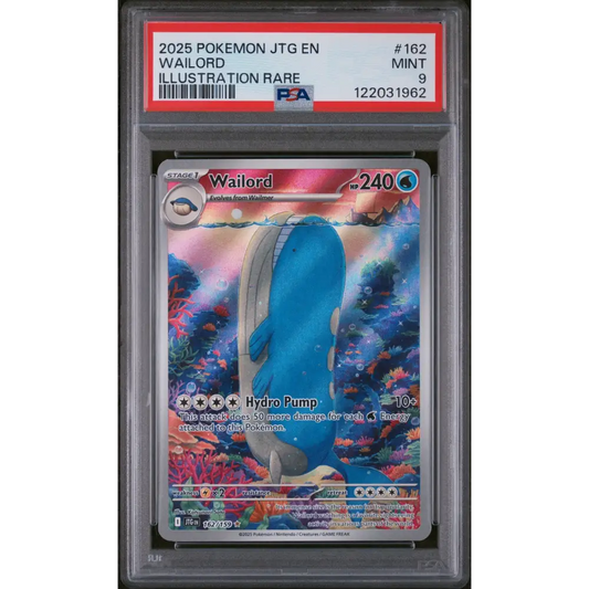 Wailord 2025 Pokemon Jtg En-Journey Together #162 Illustration Rare PSA 9 - Graded Trading Card