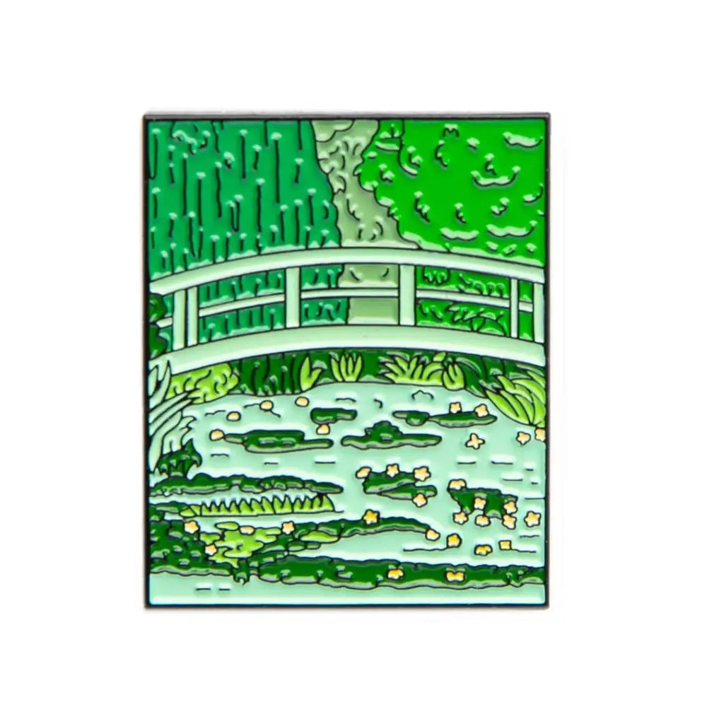 Water Lilies and Japanese Bridge by Claude Monet Enamel Pin - Today is Art Day - Toys & Games