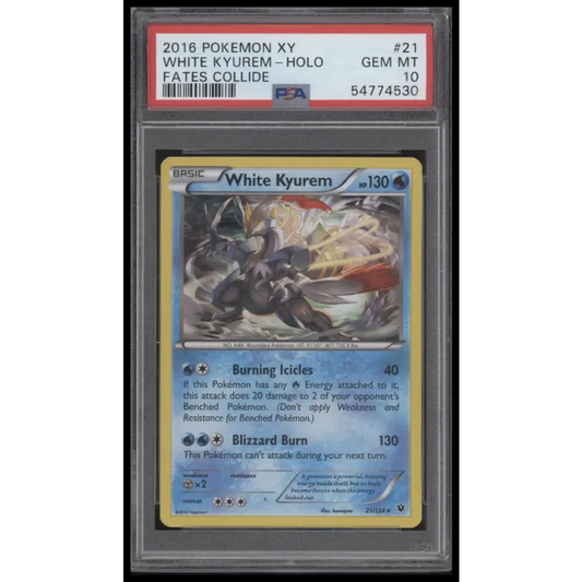 White Kyurem-Holo 2016 Pokemon Xy Fates Collide #21 Fates Collide PSA 10