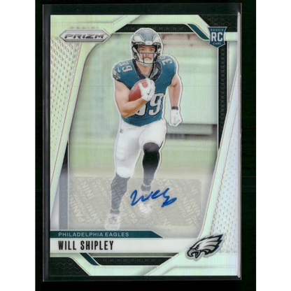 Will Shipley 2024 Panini Prizm #397 Rookie Autographs Silver Prizm - Trading Card