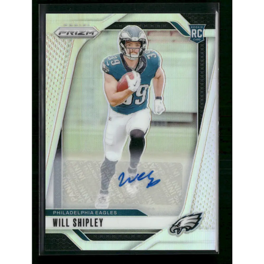 Will Shipley 2024 Panini Prizm #397 Rookie Autographs Silver Prizm - Trading Card