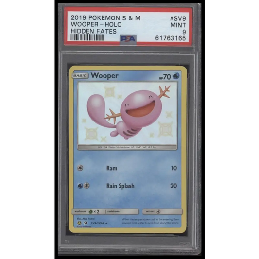 Wooper-Holo 2019 Pokemon Sun & Moon Hidden Fates #SV9 Hidden Fates PSA 9