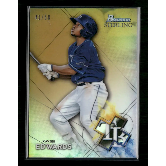 Xavier Edwards 2021 Bowman Sterling #BSP-18 Gold Refractor #/50 - Trading Card
