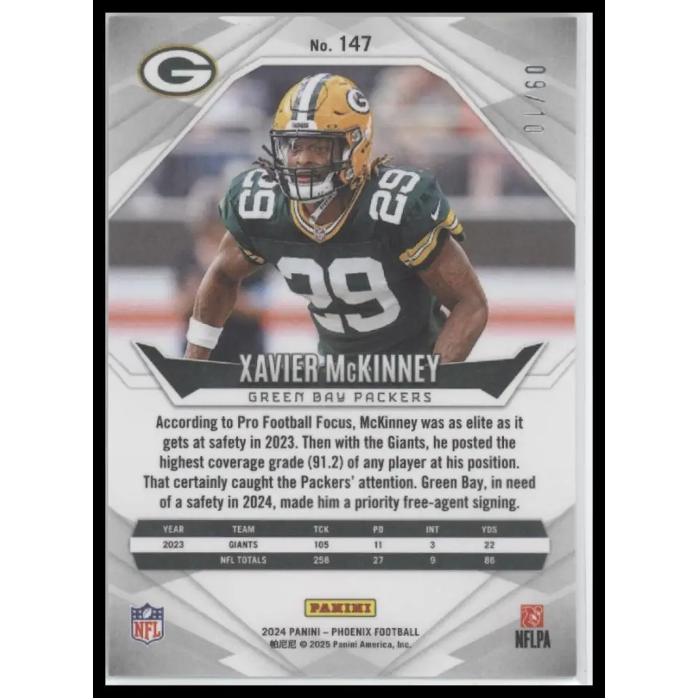 Xavier McKinney 2024 Panini Phoenix #147 Gold Pandora #/10 - Trading Card