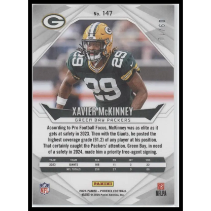 Xavier McKinney 2024 Panini Phoenix #147 Gold Pandora #/10 - Trading Card