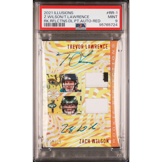 Z Wilson / T Lawrence 2021 Panini Illusions #RR-1 Rk.Rflctns.Dl.Auto-Red PSA 9 - Graded Trading Card