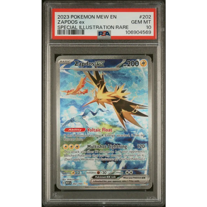 Zapdos Ex 2023 Pokemon Mew En-151 #202 Special Illustration Rare PSA 10 - Graded Trading Card