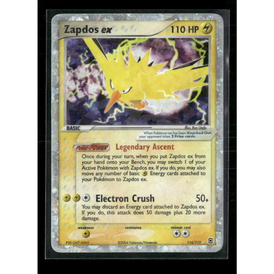 Zapdos ex FireRed & LeafGreen #116/112 - Cracked Ice - Trading Card