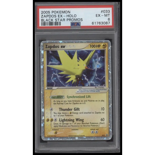 Zapdos Ex-Holo 2005 Pokemon Black Star Promos #033 Black Star Promos PSA 6