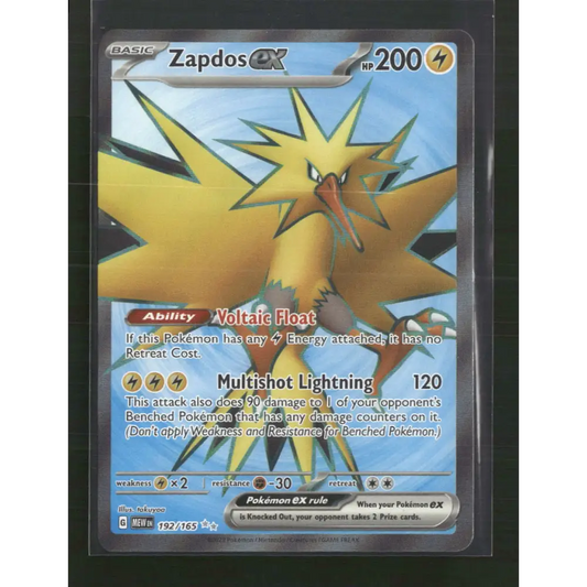 Zapdos ex SV: Scarlet & Violet 151 #192/165 - Trading Card