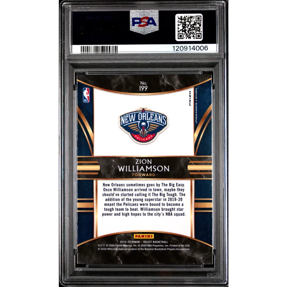 Zion Williamson 2019 Panini Select #199 Scope Prizm PSA 9 - Graded Trading Card