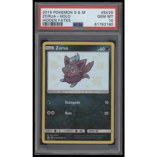 Zorua-Holo 2019 Pokemon Sun & Moon #SV25 Hidden Fates PSA 10